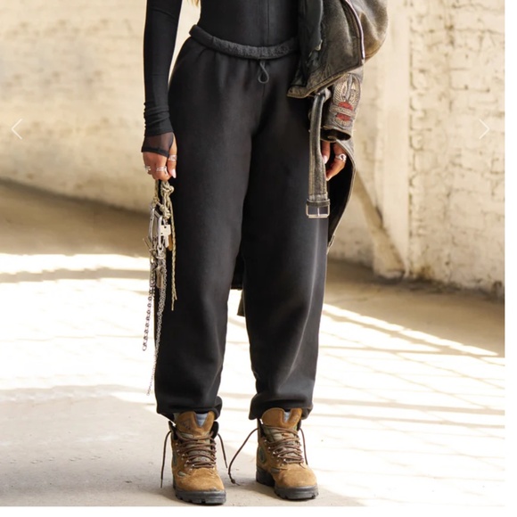Joah Brown Oversized Jogger Sweatpants  Black Size XS - Picture 1 of 5